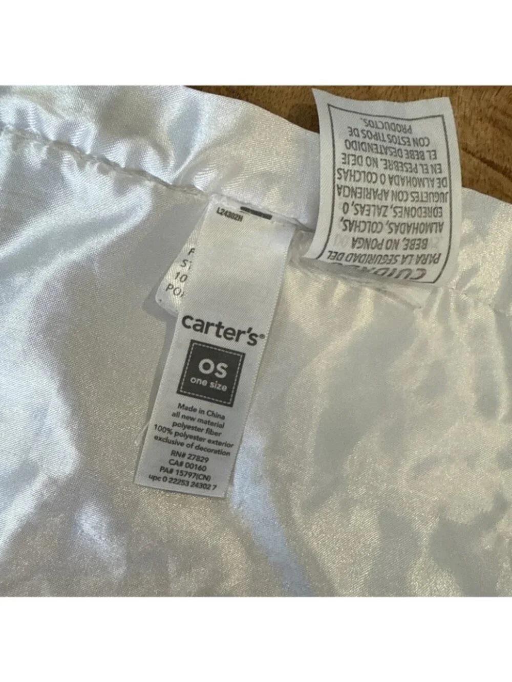 Carters I Love You Duck Chick Lovey Rattle White Satin Baby Security Blanket Toy